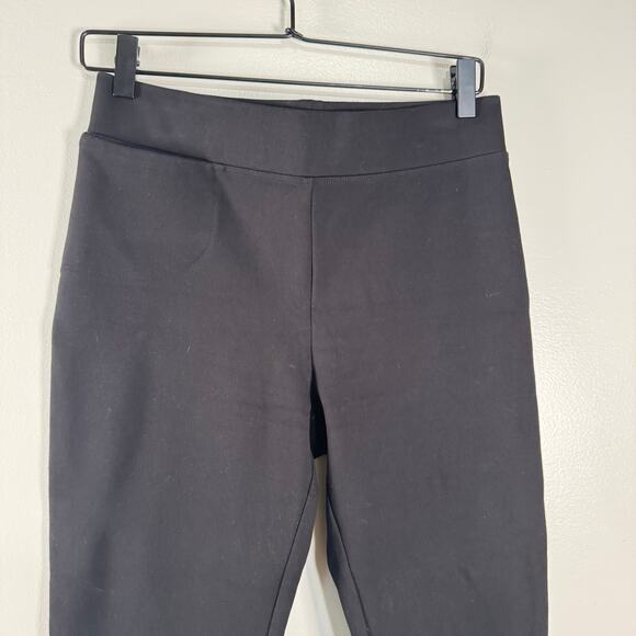Quince Black Stretch High Waist Pants Pull On Capris Straight Leg Casual Size M - Picture 2 of 9